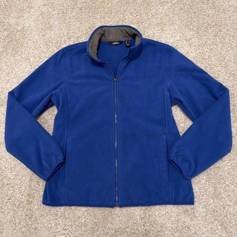 Lands' End Fleece Zip‎ Jacket | Blue | Size M